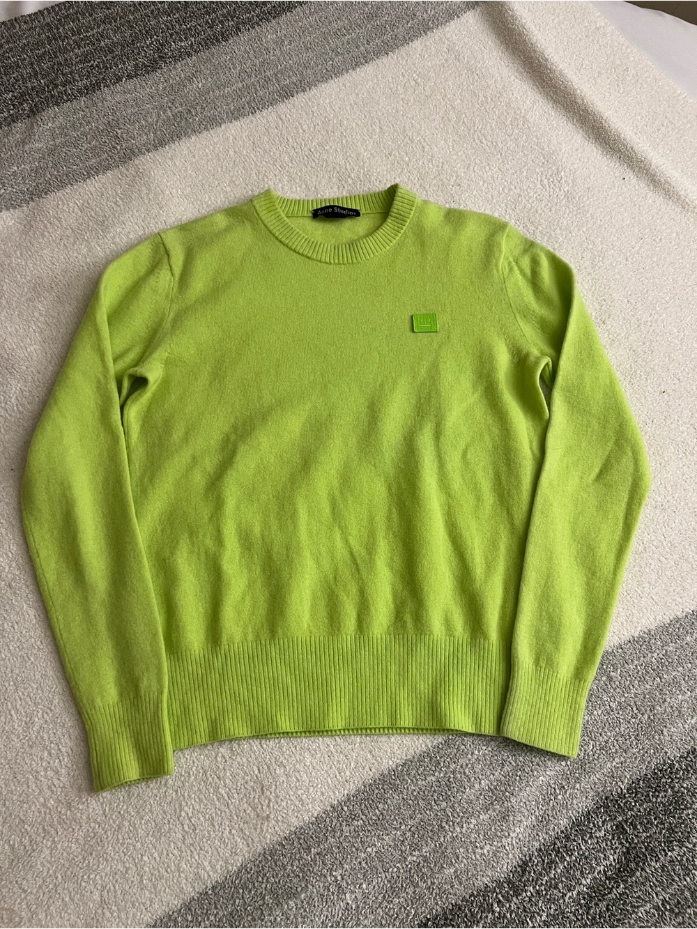 Acne Studios Nalon Face Wool Sweater Lime Green XS C60007